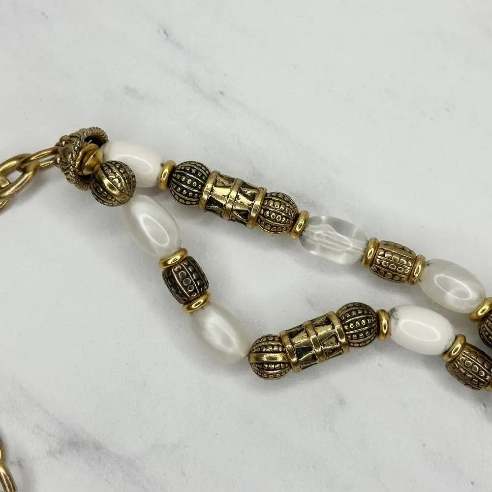 Express Vintage Chunky Beaded Gold Chain Belt Large (L/XL) Boho Statement ✨